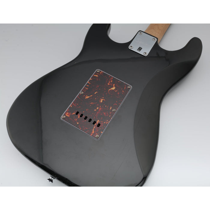 Musiclily Basic 6穴 STタイプバックプレート 中国製Squier Stratストラトエレキギター用 1プライ ブラック
