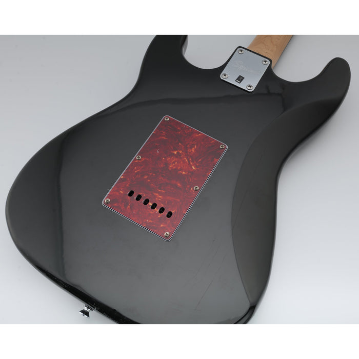 Musiclily Basic 6穴 STタイプバックプレート 中国製Squier Stratストラトエレキギター用 1プライ ブラック