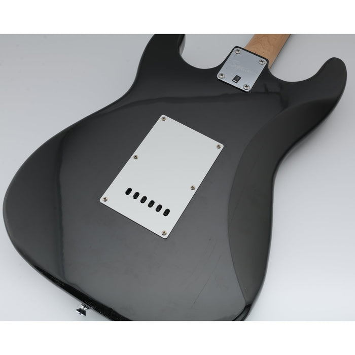Musiclily Basic 6穴 STタイプバックプレート 中国製Squier Stratストラトエレキギター用 1プライ ブラック
