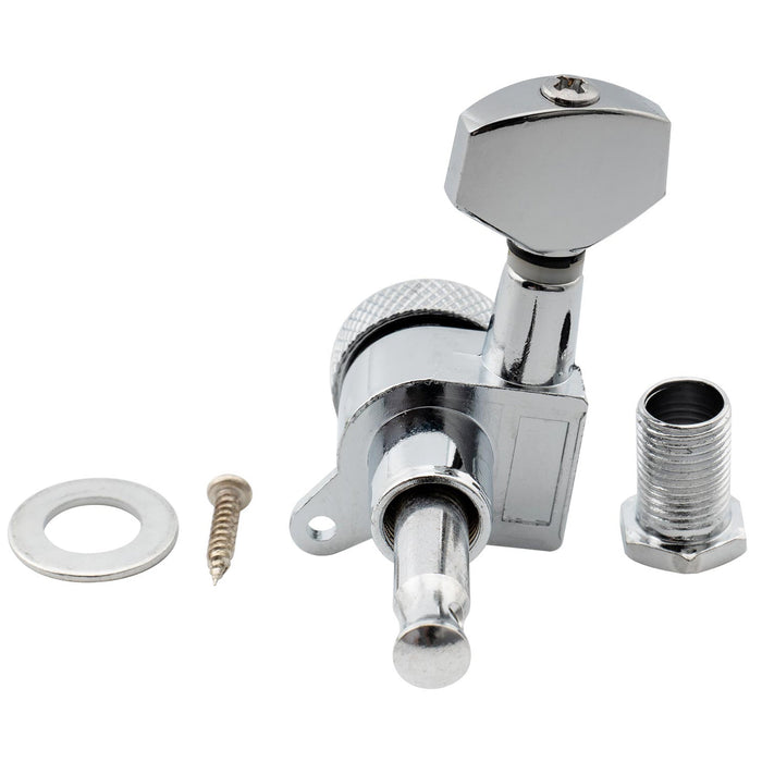 detail of musiclily basic 6 in line guitar locking tuners tuning pegs keys machine heads set for strat tele style m734 6p