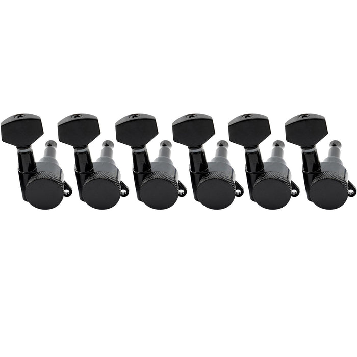 musiclily basic 6 in line guitar locking tuners tuning pegs keys machine heads set for strat tele style m734 6p, 6 pcs