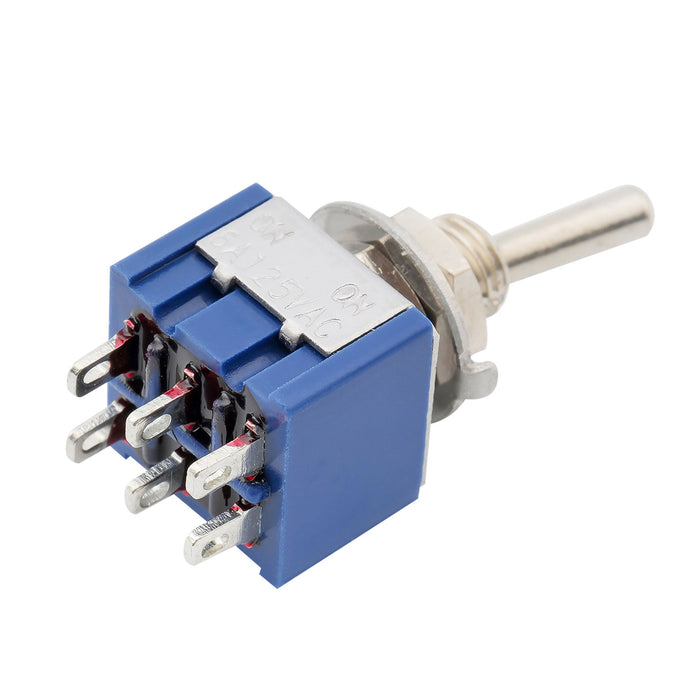 detail of musiclily basic 2 way dpdt guitar mini toggle switch on on 6 pin selector m761p