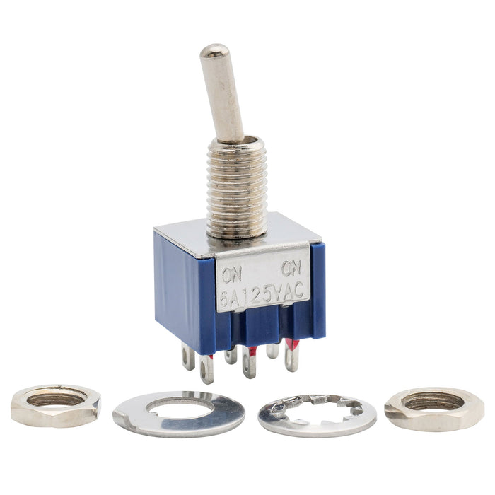 details of musiclily basic 2 way dpdt guitar mini toggle switch on on 6 pin selector m761p