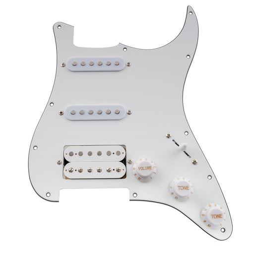 musiclily basic pre wired loaded st hss pickguard with ceramic pickups for strat style electric guitar m766p