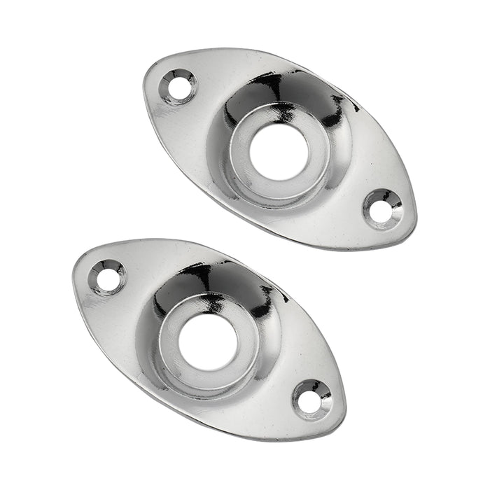 musiclily basic steel oval electric guitar bass output jack plate m770 2p, 2 pcs