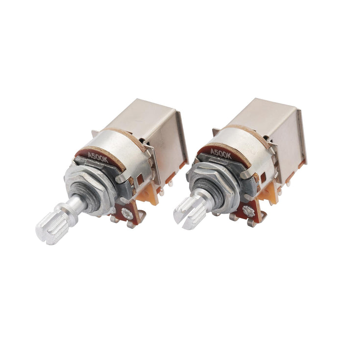 detail of musiclily basic 500k metric coarse 18 spline split short shaft pots push pull audio linear taper potentiometers for electric guitar bass m907 2