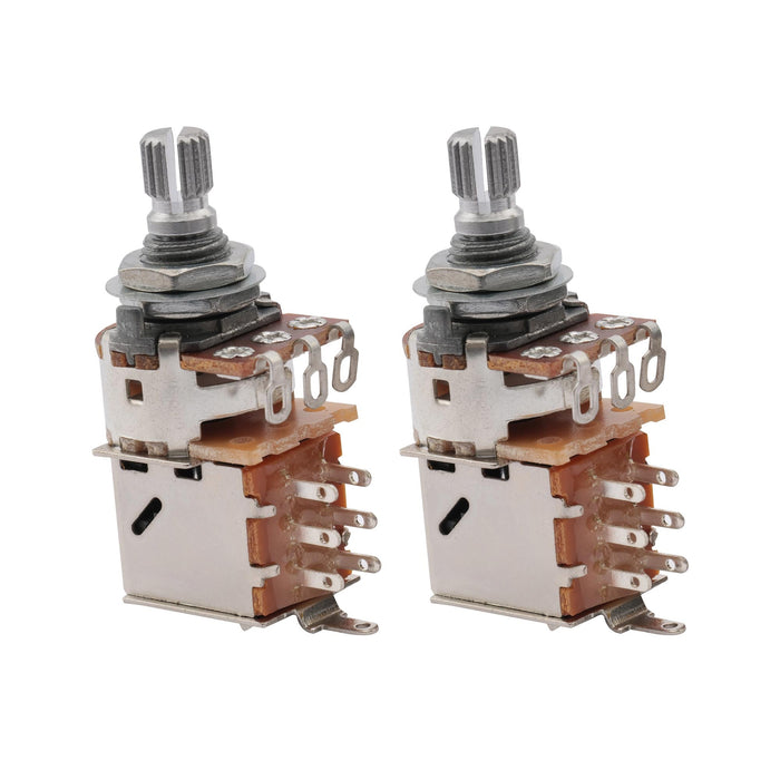 musiclily basic 500k metric coarse 18 spline split short shaft pots push pull audio linear taper potentiometers for electric guitar bass m907 2, 2 pcs
