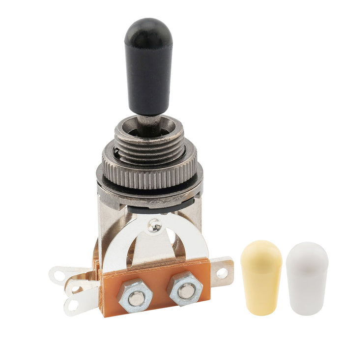 metric 3 way short straight guitar toggle switch pickup selector for lp style electric guitar m193p, cosmo black