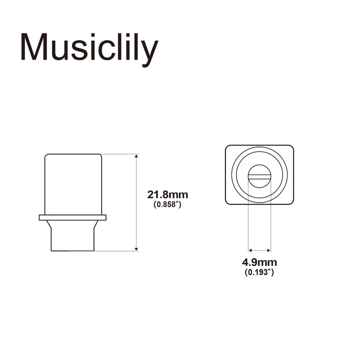 Dimensions of musiclily basic imported style plastic top hat tele style switch tips for 3 way toggle switch m975 5