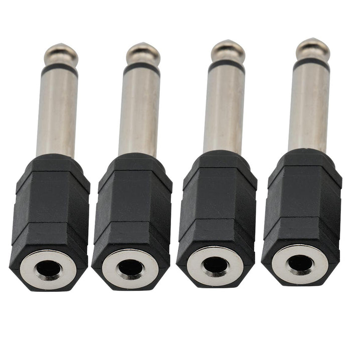 musiclily basic 1 8 inch 3 5mm female to 1 4 inch 6 5mm male mono guitar audio headphone jack adapter converter connector mx0015 4, 4 pcs