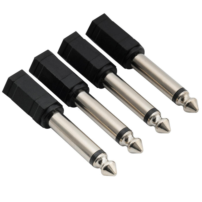 musiclily basic 1 8 inch 3 5mm female to 1 4 inch 6 5mm male mono guitar audio headphone jack adapter converter connector mx0015 4, 4 pcs