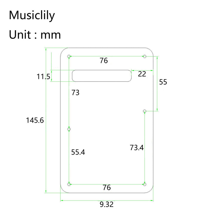 Dimensions of musiclily pro guitar strat back plate for fender usa mexican stratocaster standard modern style mx0038