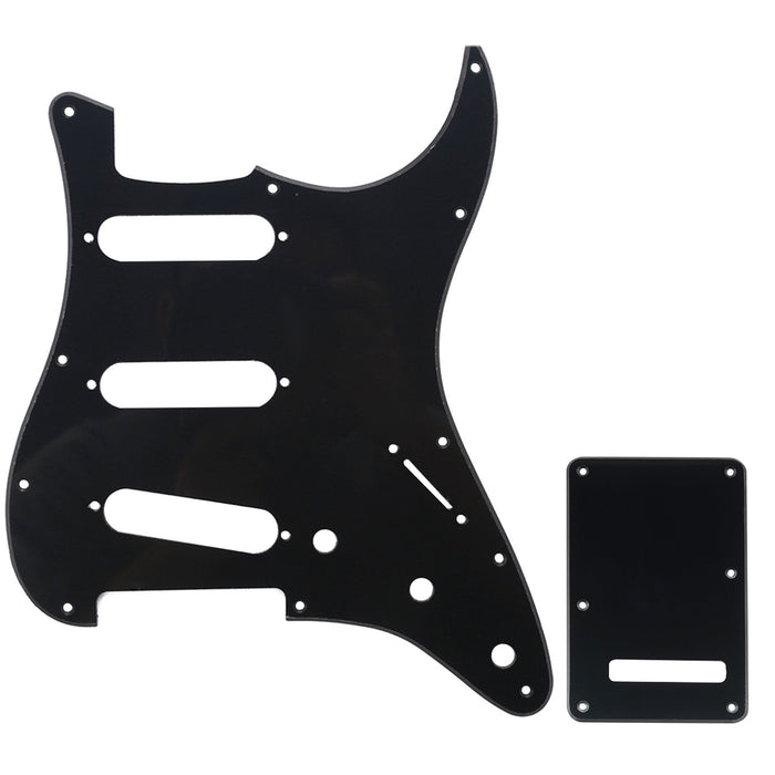 musiclily pro sss 11 hole strat guitar pickguard and backplate set for fender usa mexican standard strat modern style 1 3 4ply mx0111mx0021p
