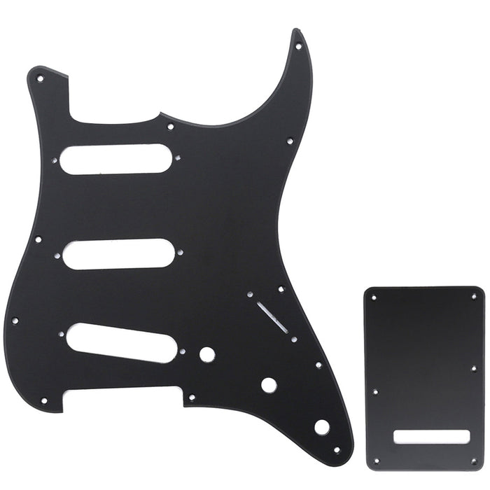 musiclily pro sss 11 hole strat guitar pickguard and backplate set for fender usa mexican standard strat modern style 1 3 4ply mx0111mx0021p
