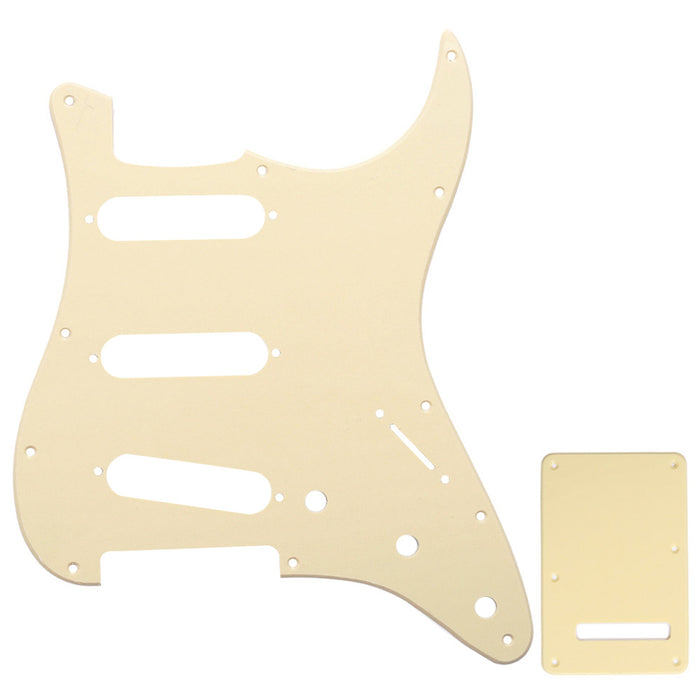 musiclily pro sss 11 hole strat guitar pickguard and backplate set for fender usa mexican standard strat modern style 1 3 4ply mx0111mx0021p