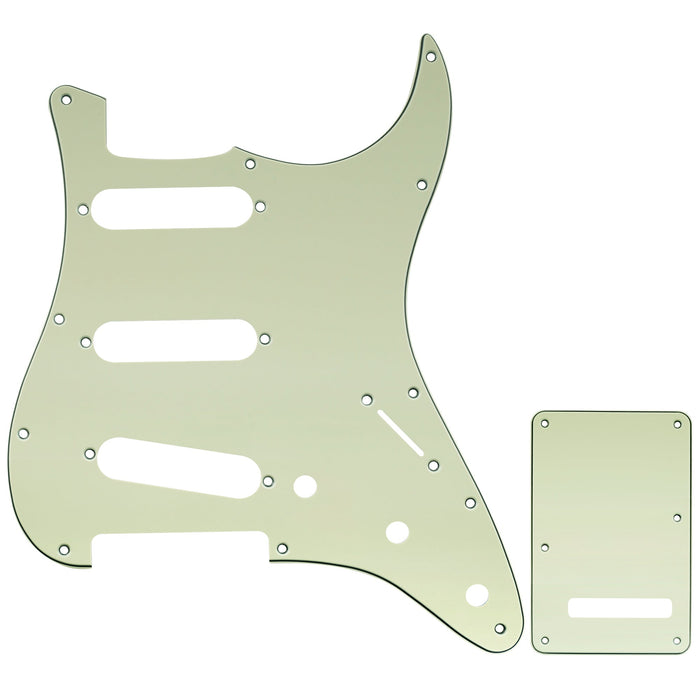 musiclily pro sss 11 hole strat guitar pickguard and backplate set for fender usa mexican standard strat modern style 1 3 4ply mx0111mx0021p