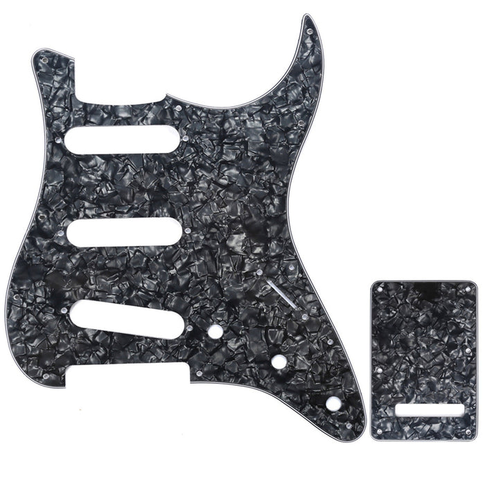 musiclily pro sss 11 hole strat guitar pickguard and backplate set for fender usa mexican standard strat modern style 1 3 4ply mx0111mx0021p