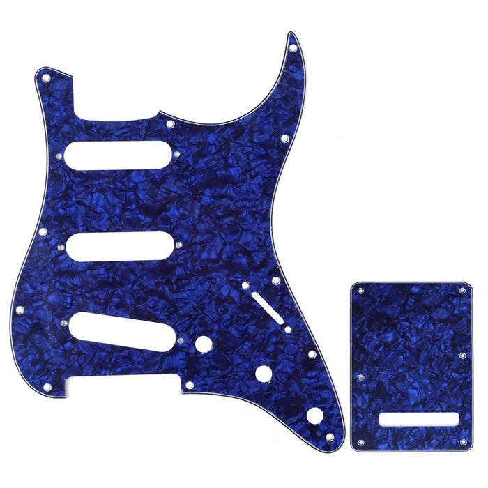 musiclily pro sss 11 hole strat guitar pickguard and backplate set for fender usa mexican standard strat modern style 1 3 4ply mx0111mx0021p