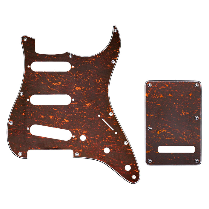 musiclily pro sss 11 hole strat guitar pickguard and backplate set for fender usa mexican standard strat modern style 1 3 4ply mx0111mx0021p