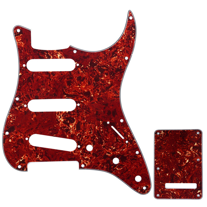 musiclily pro sss 11 hole strat guitar pickguard and backplate set for fender usa mexican standard strat modern style 1 3 4ply mx0111mx0021p