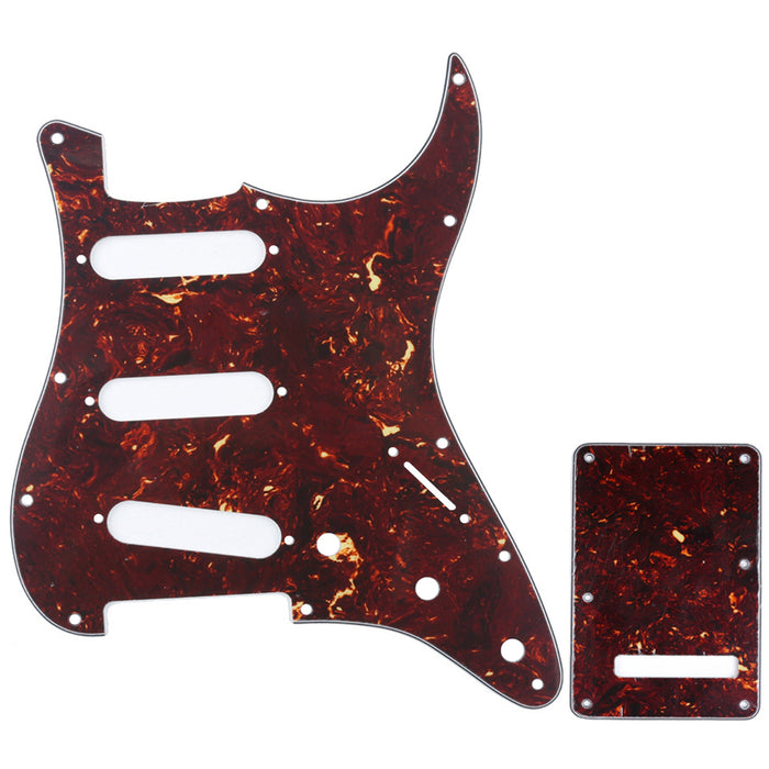 musiclily pro sss 11 hole strat guitar pickguard and backplate set for fender usa mexican standard strat modern style 1 3 4ply mx0111mx0021p