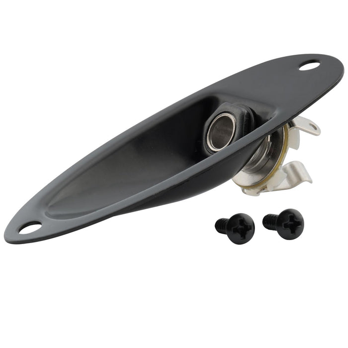 musiclily basic 1 4 inch 6 35mm boat shape guitar loaded jack socket plate for strat style eelectric guitar m199p