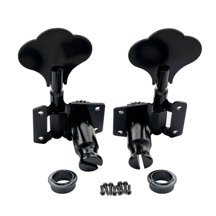 detail of 2r2l open gear bass machine heads tuners set for ibanez style electric bass 24 1 ratio tuning pegs keys with clover button m180 2m446 2p