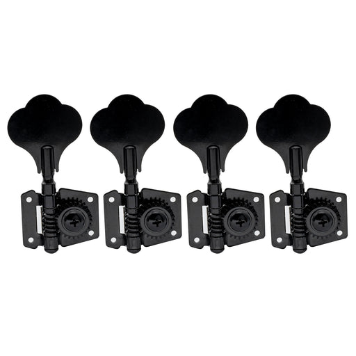 4 in line open gear bass tuners machine heads set tuning pegs keys m180 4p, black