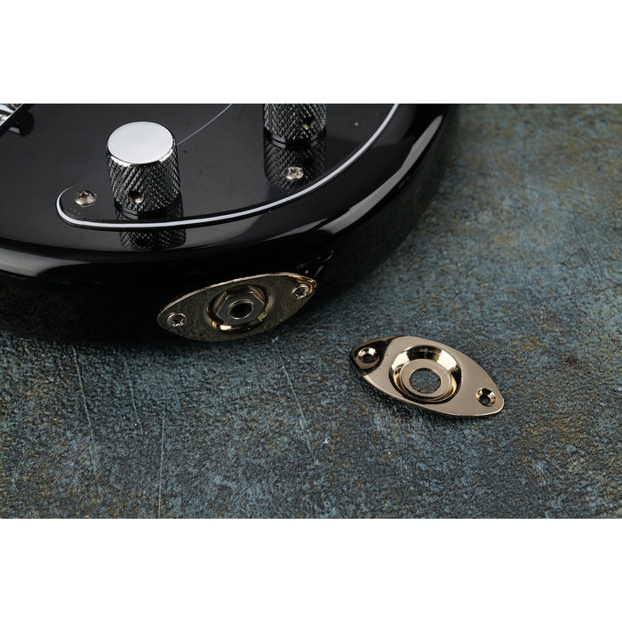 Application of musiclily basic steel oval electric guitar bass output jack plate m770 2p