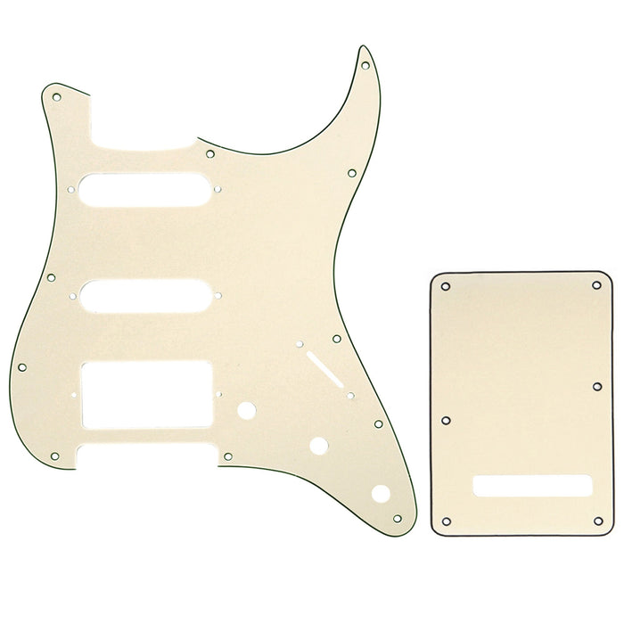 musiclily pro ssh 11 hole strat guitar pickguard and backplate set for fender usa mexican standard stratocaster modern style 1 3 4ply mx0310mx0021p