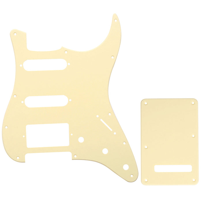 musiclily pro ssh 11 hole strat guitar pickguard and backplate set for fender usa mexican standard stratocaster modern style 1 3 4ply mx0310mx0021p