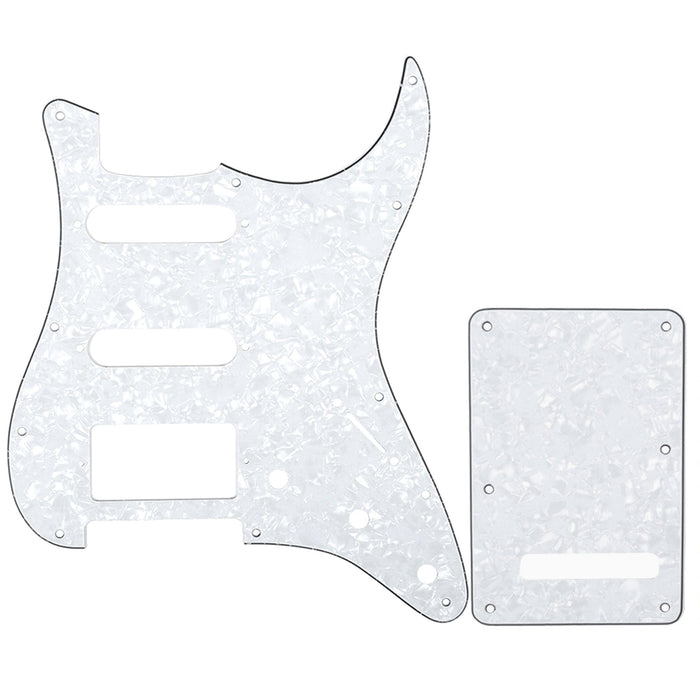 musiclily pro ssh 11 hole strat guitar pickguard and backplate set for fender usa mexican standard stratocaster modern style 1 3 4ply mx0310mx0021p