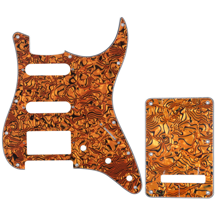 musiclily pro ssh 11 hole strat guitar pickguard and backplate set for fender usa mexican standard stratocaster modern style 1 3 4ply mx0310mx0021p