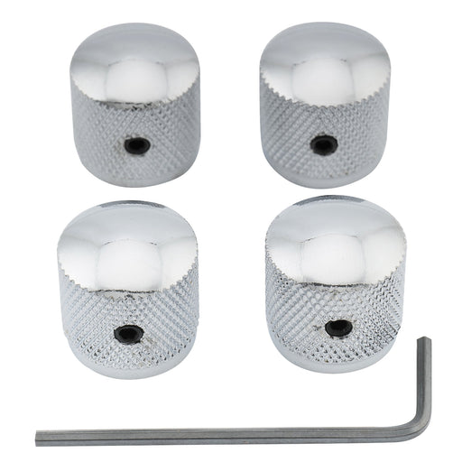 musiclily basic coarse 18 splines steel knurled dome control knobs with screw set for electric guitar or bass 18 18mm mx0671 4p