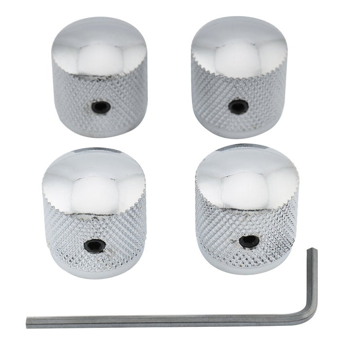musiclily basic coarse 18 splines steel knurled dome control knobs with screw set for electric guitar or bass 18 18mm mx0671 4p