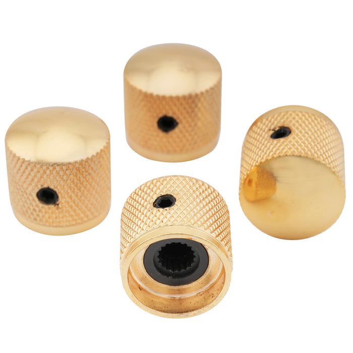 Musiclily Básico grosseiro 18 Splines Botões de Controle Cúpula Rebarbada de Aço com Conjunto de Parafusos para Violão Elétrico ou Baixo 18*18mm, Conjunto de 4