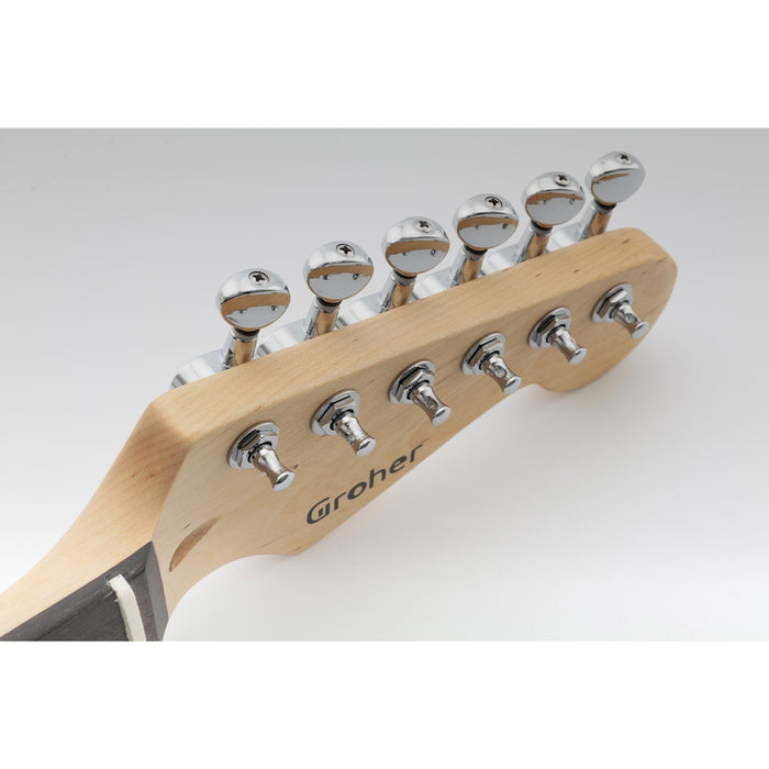 Usage show of musiclily basic 6 in line guitar sealed tuners tuning pegs keys machine heads set vintage oval button mx0693 6