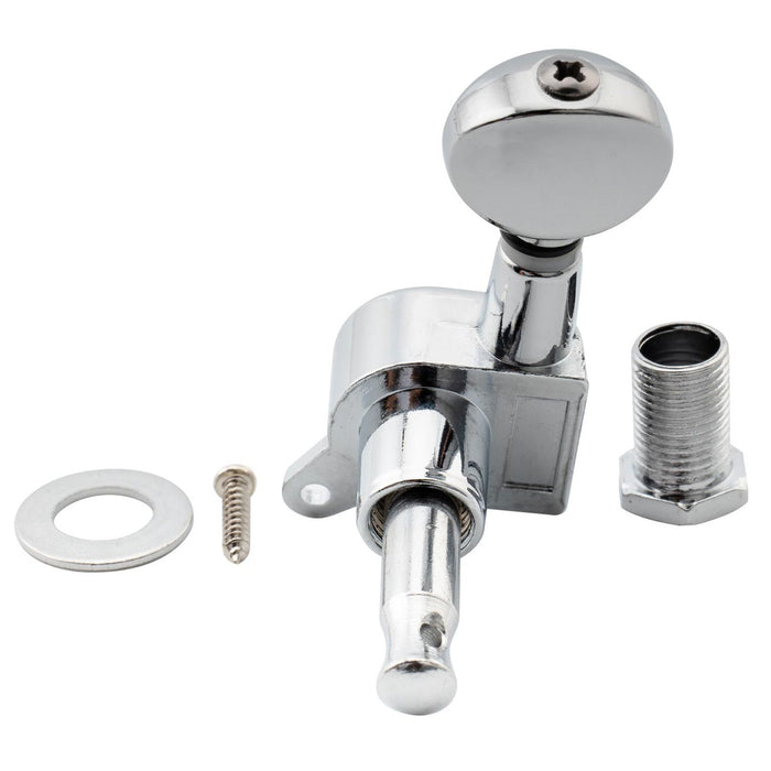 detail of musiclily basic 6 in line guitar sealed tuners tuning pegs keys machine heads set vintage oval button mx0693 6