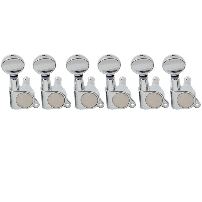 musiclily basic 6 in line guitar sealed tuners tuning pegs keys machine heads set vintage oval button mx0693 6