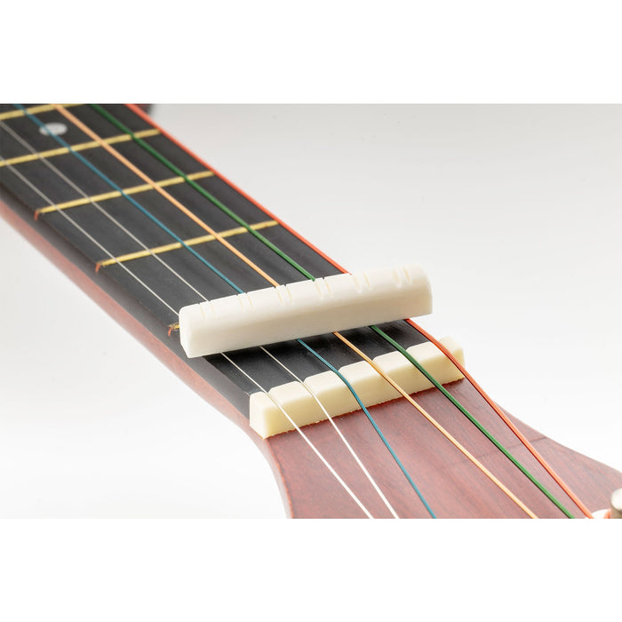 Application of musiclily basic flat bottom slotted bone 12 string acoustic guitar nut 49x6x9 2 8 7mm mx0728 2