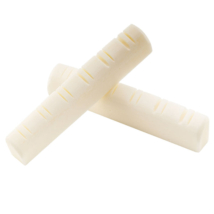 detail of musiclily basic flat bottom slotted bone 12 string acoustic guitar nut 49x6x9 2 8 7mm mx0728 2