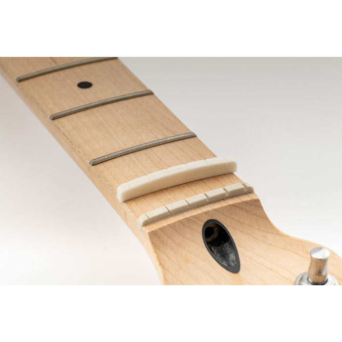 Application of musiclily basic 43mm slotted curved bottom guitar bone nut for 6 string electric guitar 43x3 2x5 5 65mm mx0733 2