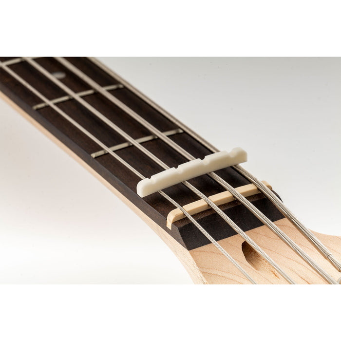 Application of musiclily basic 42mm curved bottom slotted bone bass nut for 4 string precision jazz bass guitar 42x3 2x4 8 4 6mm mx0734 2