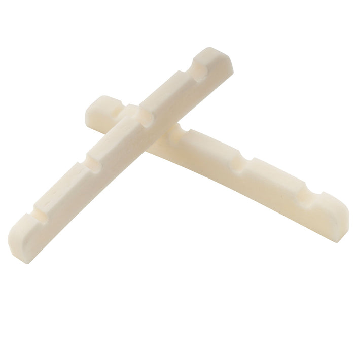 detail of musiclily basic 42mm curved bottom slotted bone bass nut for 4 string precision jazz bass guitar 42x3 2x4 8 4 6mm mx0734 2