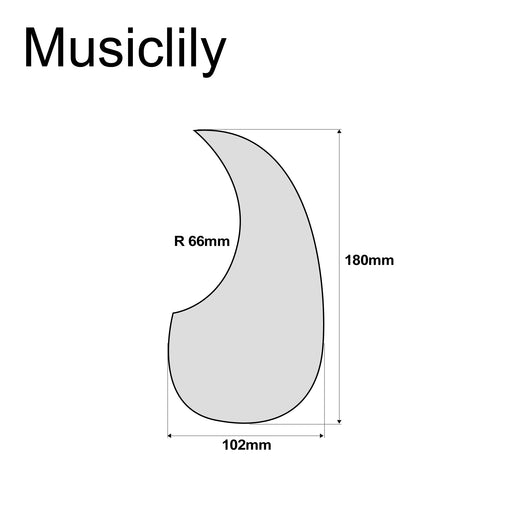 Dimensions of musiclily pro oversize teardrop acoustic guitar self adhesive pickguard for martin d28 style guitar mx0757