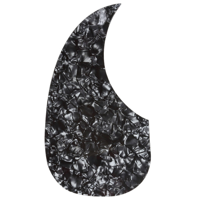 musiclily pro left handed oversize teardrop acoustic guitar self adhesive pickguard for martin d28 style guitar mx0761bk, black pearl