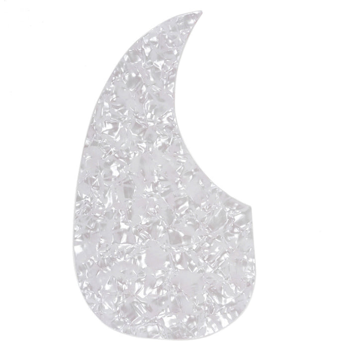 musiclily pro left handed oversize teardrop acoustic guitar self adhesive pickguard for martin d28 style guitar mx0761bk, white pearl