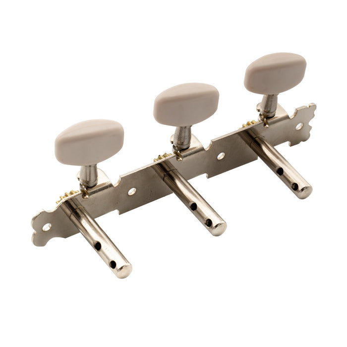 detail of musiclily basic 3 on a plate short acoustic guitar tuning pegs keys machine heads tuners set nickel