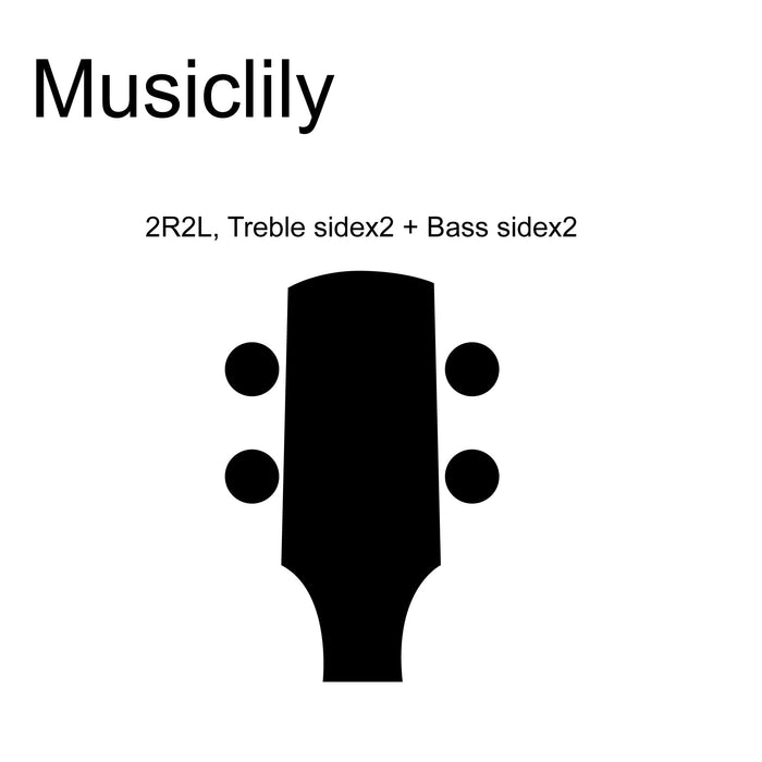 Size of musiclily basic 2r2l sealed ukulele tuners tuning pegs keys machine heads set mx0814p
