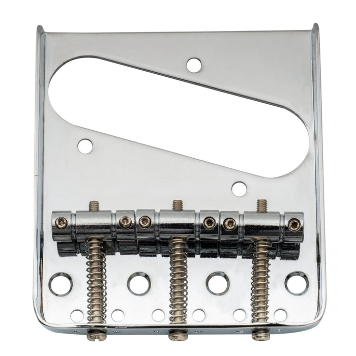 musiclily basic 54mm2 1 8 inch edged guitar bridge assembly with 3 saddles for tele style guitar mx0833